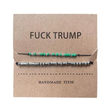 Imagem de Bivpreom 2 pulseiras F Ck Trump Código Morse, mercadoria anti-Trump