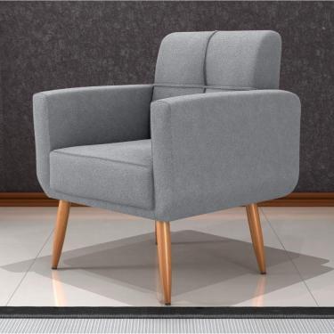 Imagem de Poltrona Decorativa Para Sala Lilian Boucle Cinza
