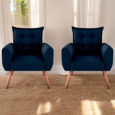 Imagem de Jogo De Poltronas Decorativas Emma Suede Azul