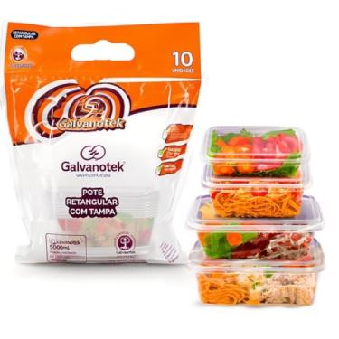 Imagem de Pote Retangular 500ml G306 Cristal PP Galvanotek - 10 Un