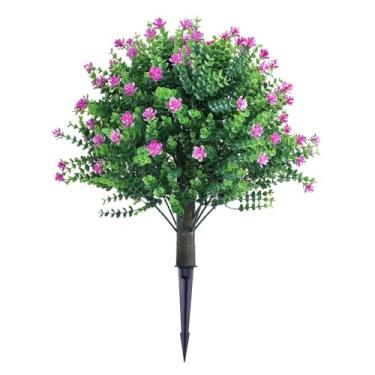 Imagem de Tnfeeon Plantas Artificiais Ao Ar Livre, 2 Peças de Eucalipto Artificial, Decorações de Varanda de Natal, Arbustos de Vegetação Falsa para Sala, Varanda Frontal, Jardim, Quintal,