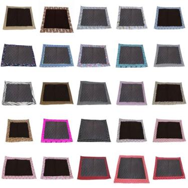 Imagem de Kit 2 Peças Tapete Higiênico Impermeável para Pets, Matelado, Marrom com Bordas Estampadas, Lavável, Reutilizável, 70 x 100 cm (Cacau, Pequeno)