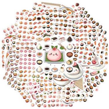 Imagem de 150 peças de adesivos de papelaria culinária japonesa de comida sushi brinquedo adesivo de PVC japonês para guitarra, faça você mesmo, bicicleta, skate, laptop, bagagem, decoração, laptop, bagagem