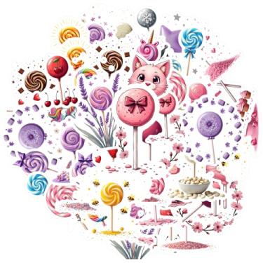 Imagem de 35 peças de pirulito de coração doce adesivos fofos de amor DIY pirulito para telefone faça você mesmo, guitarra, notebook, mala, copo, laptop, motocicleta, bagagem, telefone