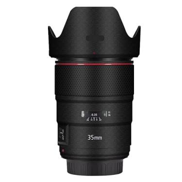 Imagem de EF 35 1,4 L II Adesivo de lente de câmera antiarranhões para Canon EF 35 mm F1.4 L II Capa protetora de película protetora (fibra de armadura preta)