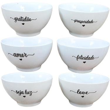 Imagem de Kit 6 Tigelas Cumbucas para Servir Sopa e Açaí 500ml - Porcelana de Al