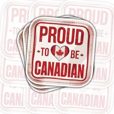 Imagem de Adesivo orgulhoso de ser canadense, design de coração da bandeira do Canadá, decalque de vinil patriótico vermelho e branco à prova d'água para laptop, garrafa de água, caderno, carro, presente para