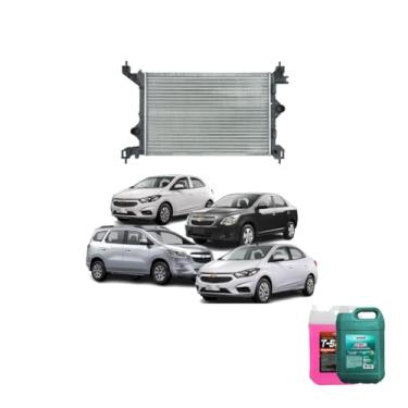 Imagem de Kit Radiador GM Cobalt/Spin/Prisma/Onix 17 + Aditivo RadiadorNaq Rosa 5LT + Água Desmineralizada 5LT