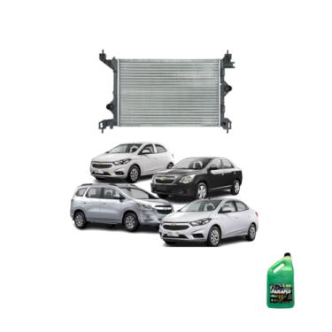 Imagem de Kit Radiador GM Cobalt Spin Prisma Onix 2017 + Aditivo Paraflu Verde Pronto Uso 5