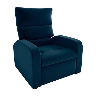 Imagem de Poltrona Do Papai Reclinável Kwid Veludo Azul Matrix Veludo Azul