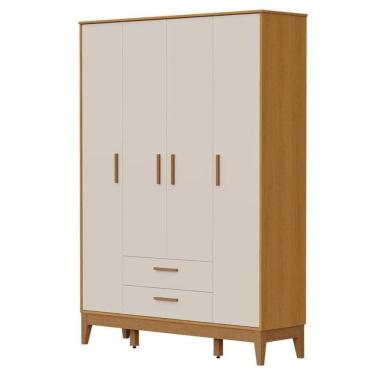 Imagem de Guarda Roupa Infantil Flip 4 Portas Areia Acetinado Savana - Reller