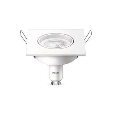Imagem de Kit 5 Philips Spot GU10 Led embutir quadrado BV BR Fria - 5W