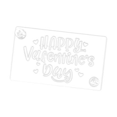 Imagem de Bothyi Molde de acrílico multiuso para decoração de, ideal para tiramisu, biscoitos e acessórios de confeitaria em casamentos e cafeterias, Feliz Dia Dos Namorados