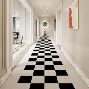Imagem de HGTRH Tapete de corredor longo, tapete antiderrapante moderno, pelo curto tapetes de corredor por metros, tapete lavável na máquina, tapetes de entrada para corredores longos B 40 x 60 cm
