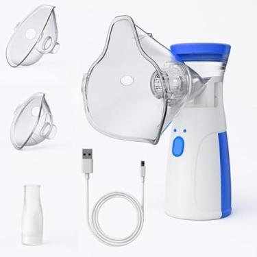 Imagem de Inalador Nebulizador Ultrassônico Portátill, Compacto e Silencioso, Sem fio | Com 2 Máscaras e Bico de Inalação | para Crianças e Adultos