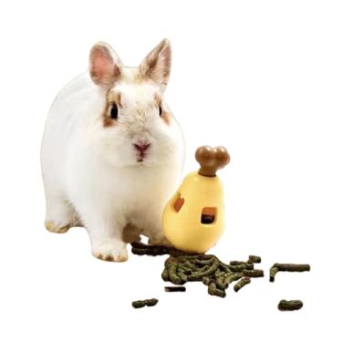 Imagem de Copfeu Brinquedo de queda de coelho com alimentador à prova de vazamento, dispensador de petiscos de porquinho-da-índia, design lavável, estimula curiosidade, desenvolvimento intelectual, brinquedo de