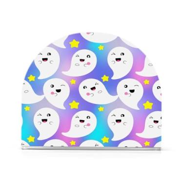 Imagem de Qilmy Porta-guardanapos de acrílico Halloween Ghosts, suporte de guardanapo de coquetel de plástico transparente para mesas de restaurante de cozinha, 2 peças