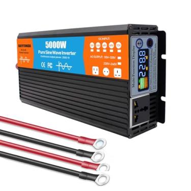Imagem de Inversor de onda senoidal pura de 5000 watts, 12V/24V/48V/60V/72V CC para 110V/220V CA, para veículos recreativos, caminhões, sistemas solares, residências,48V to 220V