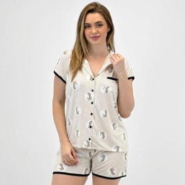 Imagem de Pijama Pzama Americano Manga Curta com Shorts Estampado Feminino-Feminino