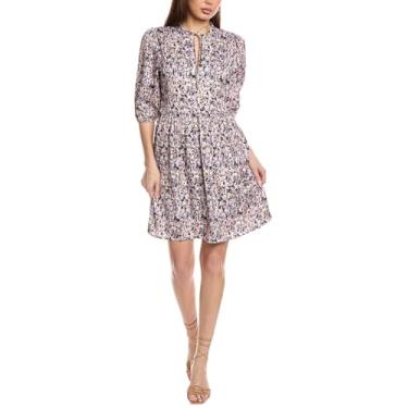 Imagem de BOSS Vestido feminino Dorena Flowy Tie Neck, Roxo, abstrato, P