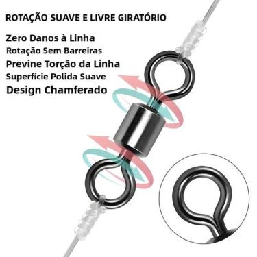 Imagem de Conector Giratório De Aço Inoxidável Para Pesca, 50 Peças, Anel Sólido