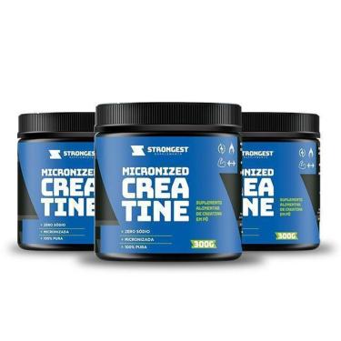 Imagem de Kit Suplemento com 3 Creatinas Strongest 300gr-Unissex