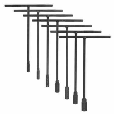 Imagem de HARFINGTON Soquete de chave de 6 pontos de aço de carbono métrico de alto carbono com alcance longo para reparo de motocicletas, bicicletas, carros, 7 peças, 6, 8, 10, 11, 12, 13, 14 mm, cinza - preto