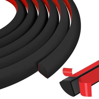 Imagem de MYFAMIREA Moldagem flexível de um quarto redondo 590 polegadas para descascar e colar de borracha com acabamento redondo e autoadesivo acabamento de borda dobrável para canto de parede bancada