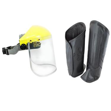 Imagem de Kit de Proteção para Operador de Roçadeira com Máscara Facial e Perneira