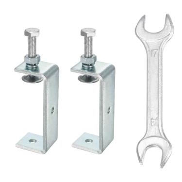 Imagem de HARFINGTON 2 peças de braçadeiras C de aço inoxidável mini abertura de mandíbula de 3,94" (100 mm) braçadeira em U galvanizada pequena para montagem doméstica de edifícios de solda de madeira