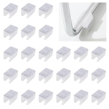 Imagem de UFURMATE 24 peças de almofadas de cadeira de plástico de 12 mm protetores de chão de perna de cadeira com almofadas de feltro protetores de pés de móveis em forma de U protetores de pés