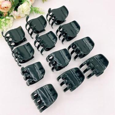 Imagem de Kit 36 Piranhas Prendedor de Cabelo Tridente Preto e Transparente – Presilha de Cabelo Pequena Média e Grande (Preto P,48uni)