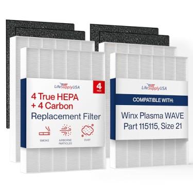 Imagem de Filtro de substituição 115115 4 HEPA + 8 pré-filtros de carbono para C535, 5300, 5300-2, 5500, 5500-2, 6300, 6300-2, P300, AM90, C909, 9800 para filtro de purificador de ar Winix tamanho 21