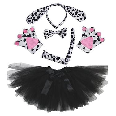 Imagem de Petitebella Dálmatas Tiara para Cachorro com Laço e Luvas Tutu 5 Peças Fantasia Menina (Pontos)