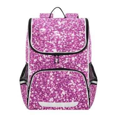 Imagem de Joisal Pink Glitter Sparkling Girls' Backpack for Kids Students Large Back to School Bag Custom Modern Book Bags Elementary Backpack for Boys