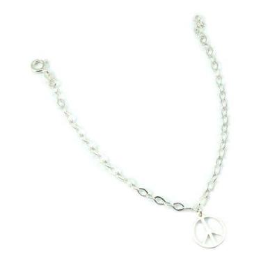 Imagem de Pulseira Simbolo Da Paz Prata Legítima 925 - Lojas La&Ny Pratas