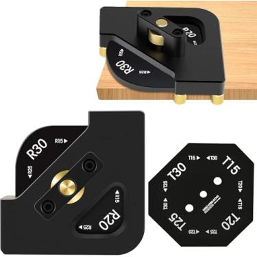 Imagem de Gabarito de raio de canto de liga de alumínio, conjunto de guias para R15 R20 R25 R30 T15 T20 T25 T30, cria bordas redondas consistentes para móveis