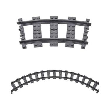 Imagem de Blocos De Montar De Trem Com Trilhos Retos E Curvos, Plataforma De Est