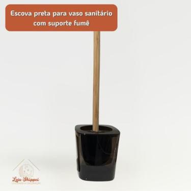Imagem de Kit Lavabo Luxo Bambu Pç Dispenser Sabonete Copo Escova Sanitária Supo