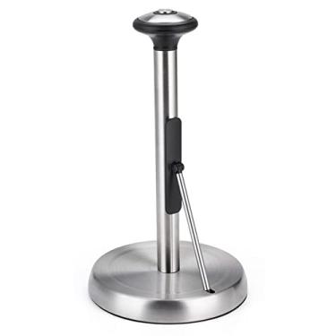 Imagem de Suporte de Toalha Papel para Balcão com Base Pesada e Braço Mola Ajustável Dispenser Facil Raspagem Cozinha Banheiro