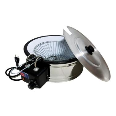 Imagem de Fritadeira Elétrica Industrial Tacho Esmaltado 5L Com Tampa 220V