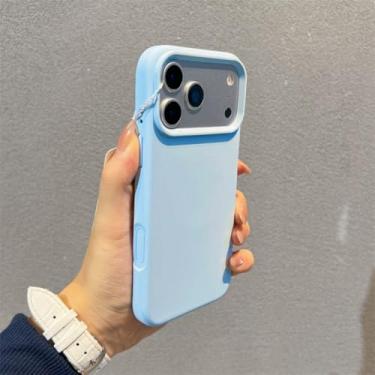 Imagem de Capa magnética invisível de silicone líquido para iPhone 17 Air 16 15 Plus 14 13 12 11 Pro Max com câmera, azul celeste, para iPhone 15