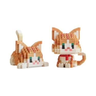 Imagem de Kit De Blocos De Montar Gato Laranja E Vaca Para Meninas, Brinquedo Mo