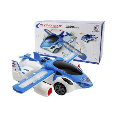 Imagem de Carro Elétrico Infantil Azul Da Polícia Com Luzes Giratórias 360 graus