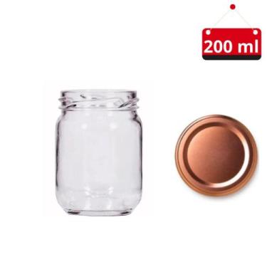 Imagem de 15 Un. Pote de vidro 200 ml com tampa e lacre - Nadir, Cobre