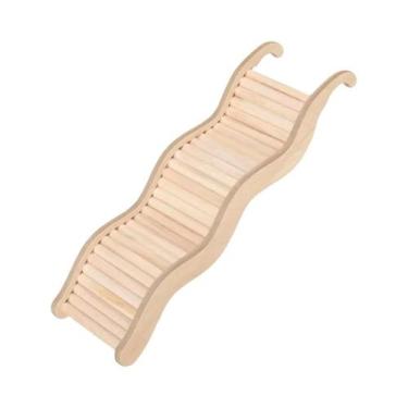 Imagem de Escada De Madeira Em Forma De Onda Com Escorregador Curvo Para Hamster