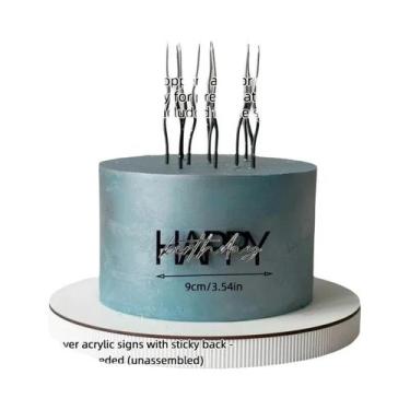 Imagem de Topo De Bolo Em Acrílico Preto E Dourado De Dupla Camada Para Decoraçã