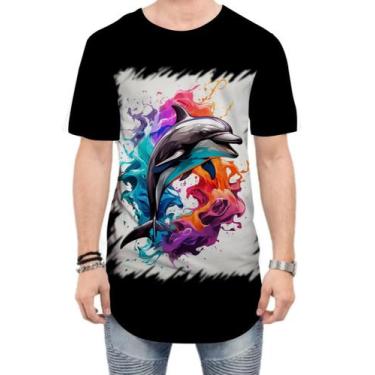 Imagem de Camiseta Longline Golfinho Inteligência Arte Pintura 5 - Kasubeck Stor