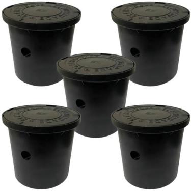 Imagem de 5 caixa de inspeção para aterramento pvc piso com tampa pequena 23x20c