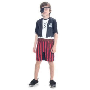 Imagem de Fantasia Pirata Curto Infantil com Tapa Olho - Diversos, UNICA, G